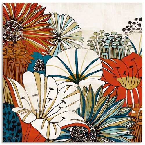4055327723183 - Wandbild ARTLAND Zeitgenössischer Garten I Bilder Gr B H 50 cm x 50 cm Leinwandbild Blumen quadratisch 1 St bunt Bild Poster Bilder als Leinwandbild Wandaufkleber oder in versch Größen