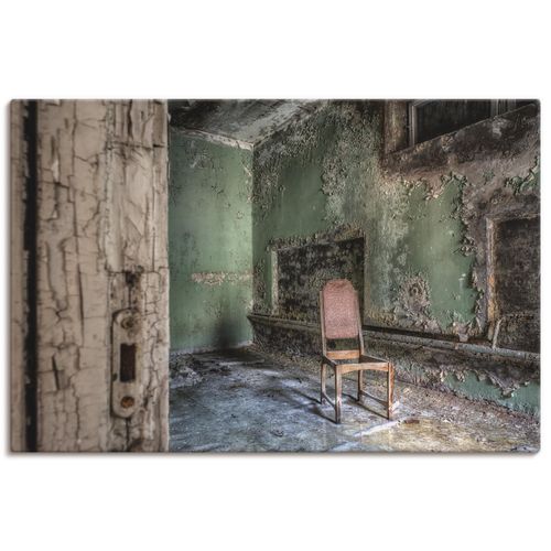 4059745308649 - Wandbild ARTLAND Lost Place - einsamer Stuhl Bilder Gr B H 60 cm x 40 cm Leinwandbild Fenster & Türen Querformat 1 St bunt Bild Poster Bilder als Alubild Leinwandbild Wandaufkleber oder in versch Größen