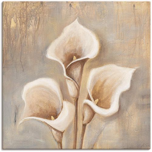 4055327138581 - Wandbild ARTLAND Antike Blüten Bilder Gr B H 70 cm x 70 cm Leinwandbild Blumen 1 St beige (naturfarben) Bild Poster Bilder als Alubild Leinwandbild Wandaufkleber oder in versch Größen