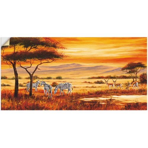 4057738249825 - Wandbild ARTLAND Afrikanische Landschaft I Bilder Gr B H 60 cm x 30 cm Wandaufkleber - Vinyl Afrika 1 St braun Bild Poster Bilder als Alubild Leinwandbild Wandaufkleber oder in versch Größen