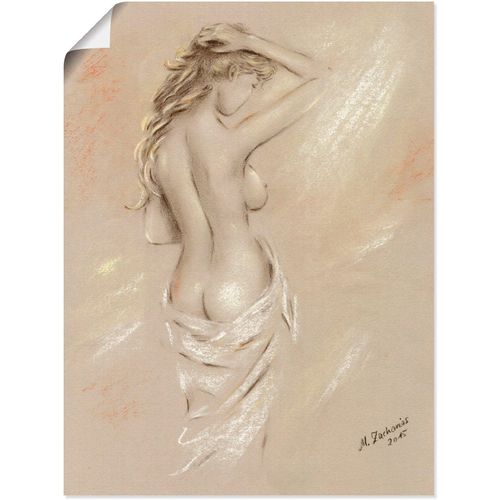 4057738885467 - Wandbild ARTLAND Reizvolle Rundungen - weiblicher Akt Bilder Gr B H 30 cm x 40 cm Poster Frau Hochformat 1 St orange Bild Poster Bilder als Alubild Leinwandbild Wandaufkleber oder in versch Größen
