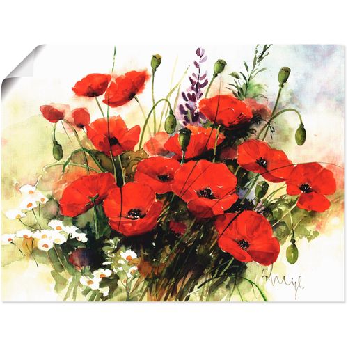 4055327815260 - Wandbild ARTLAND Blumen Zusammenstellung III Bilder Gr B H 40 cm x 30 cm Poster Blumen 1 St rot Bild Kunstdruck Kunstdrucke Bilder als Leinwandbild Wandaufkleber oder Poster in versch Größen