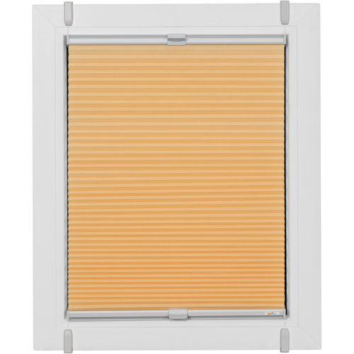 4001442934942 - Wabenplissee One Size Style Honeycomb TL Plissees Gr 160 cm zweiseitig verschiebbar 90 cm orange (apricot grau grau) Plissees ohne Bohren Zubehörfarbe zum Klemmen