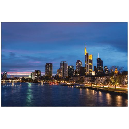 4059745755658 - Wandbild ARTLAND Frankfurt Skyline Bilder Gr B H 30 cm x 20 cm Alu-Dibond-Druck Deutschland Querformat 1 St blau Bild Poster Bilder als Alubild Leinwandbild Wandaufkleber oder in versch Größen