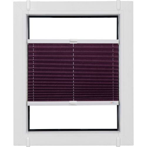 4001442956234 - Plissee Budget Crush Plissees Gr 160 cm zweiseitig verschiebbar 70 cm lila (lila weiß) Plissees ohne Bohren Klemmfix crushed
