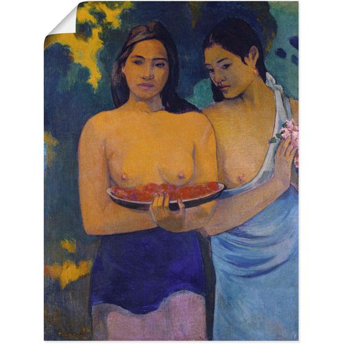 4055327660945 - Wandbild ARTLAND Zwei Frauen von Tahiti 1899 Bilder Gr B H 60 cm x 80 cm Poster Frau 1 St blau Bild Leinwandbild Kunstdrucke Bilder als Leinwandbild Wandaufkleber oder Poster in versch Größen