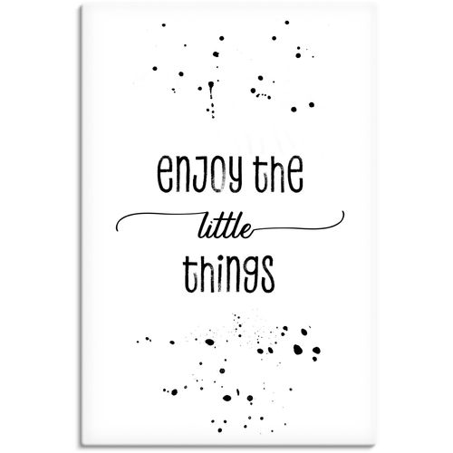 4059745813549 - Wandbild ARTLAND Genieße die kleinen Dinge Bilder Gr B H 20 cm x 30 cm Leinwandbild Sprüche & Texte 1 St weiß Bild Kunstdruck Poster Bilder als Alubild Leinwandbild Wandaufkleber oder in versch Größen