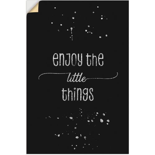 4059745814188 - Wandbild ARTLAND Genieße die kleinen Dinge Bilder Gr B H 40 cm x 60 cm Wandaufkleber - Vinyl Sprüche & Texte 1 St schwarz Bild Kunstdruck Poster Bilder als Alubild Leinwandbild Wandaufkleber oder in versch Größen