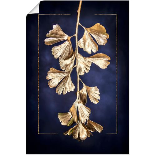 4062144651483 - Wandbild ARTLAND Goldener Gingko Bilder Gr B H 60 cm x 90 cm Poster Blätterbilder Hochformat 1 St goldfarben Kunstdrucke als Alubild Leinwandbild Wandaufkleber oder Poster in versch Größen