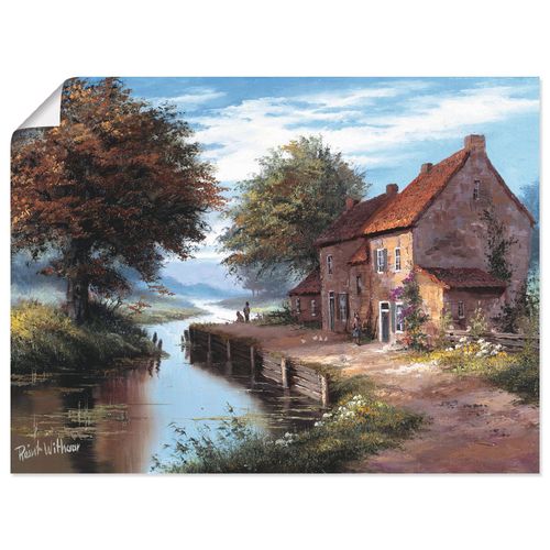 4057738442165 - Wandbild ARTLAND Früher Morgen Bilder Gr B H 40 cm x 30 cm Poster Gewässer Querformat 1 St blau Bild Leinwandbild Kunstdrucke Bilder als Leinwandbild Wandaufkleber oder Poster in versch Größen