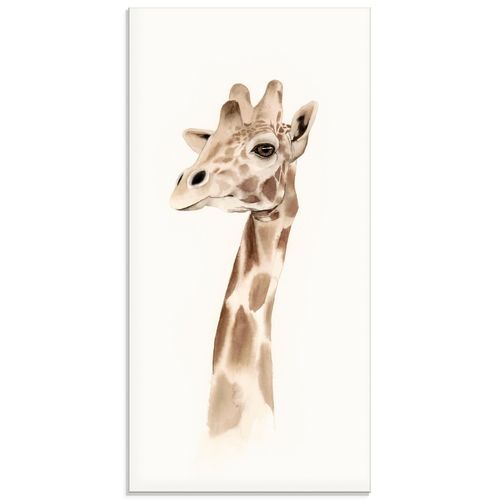 4058661382924 - Glasbild ARTLAND Safari Porträt III Bilder Gr B H 30 cm x 60 cm Glasbild Wildtiere Hochformat 1 St beige (naturfarben) Bild Glasbild Glasbilder Bilder in verschiedenen Größen