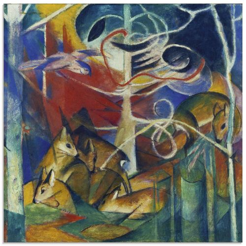 4058661193728 - Glasbild ARTLAND Rehe im Walde I 1913 Bilder Gr B H 20 cm x 20 cm Glasbild Wildtiere quadratisch 1 St bunt Bild Glasbild Glasbilder Bilder in verschiedenen Größen