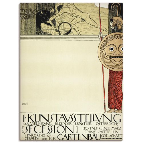 4055327953856 - Wandbild ARTLAND Plakat für die Ausstellung der I Secession (Vor d Bilder Gr B H 30 cm x 40 cm Leinwandbild Ausstellungsplakate Hochformat 1 St braun Bild Leinwandbild Kunstdrucke Bilder als Leinwandbild Wandaufkleber oder Poster in versch Größen
