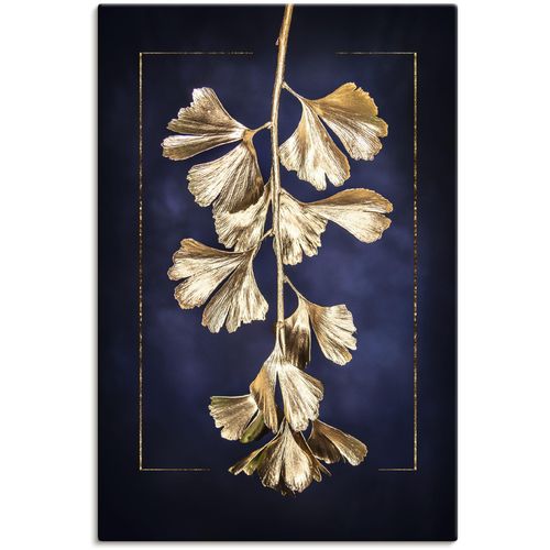 4062144651391 - Wandbild ARTLAND Goldener Gingko Bilder Gr B H 20 cm x 30 cm Leinwandbild Blätterbilder Hochformat 1 St goldfarben Kunstdrucke als Alubild Leinwandbild Wandaufkleber oder Poster in versch Größen