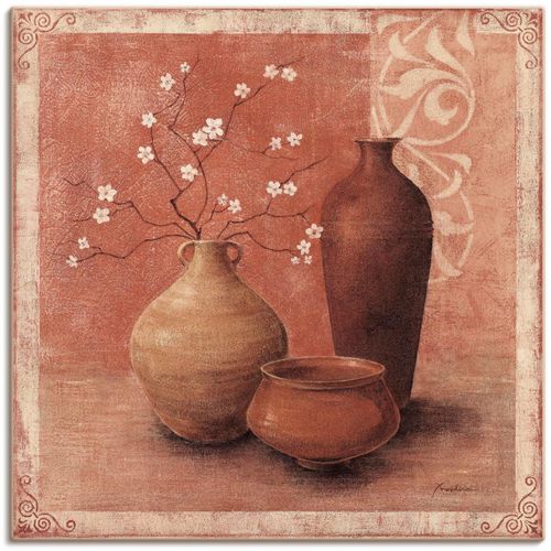 4055327136563 - Wandbild ARTLAND Frühling im Fergana Tal Bilder Gr B H 30 cm x 30 cm Leinwandbild Vasen & Töpfe 1 St braun Bild Poster Bilder als Alubild Leinwandbild Wandaufkleber oder in versch Größen