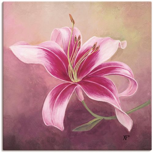 4055327136402 - Wandbild ARTLAND Frühe Lilie Bilder Gr B H 30 cm x 30 cm Leinwandbild Blumen 1 St lila Kunstdrucke als Alubild Leinwandbild Wandaufkleber oder Poster in versch Größen