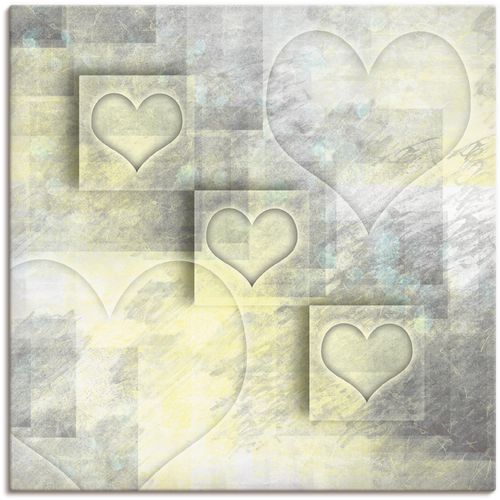 4055327210164 - Wandbild ARTLAND Digitale-Kunst Herzen Bilder Gr B H 50 cm x 50 cm Leinwandbild Herzen 1 St gelb Bild Kunstdruck Kunstdrucke Bilder als Alubild Leinwandbild Wandaufkleber oder Poster in versch Größen