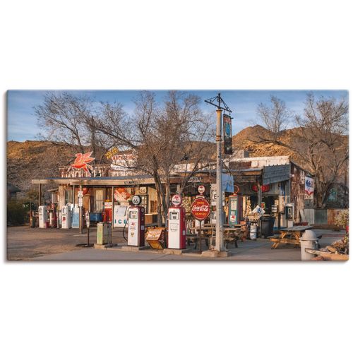 4057738106166 - Wandbild ARTLAND Tankstelle an der Route 66 in Arizona Bilder Gr B H 60 cm x 30 cm Leinwandbild Gebäude 1 St bunt Bild Kunstdruck Leinwandbild Kunstdrucke Bilder als Leinwandbild Wandaufkleber oder Poster in versch Größen