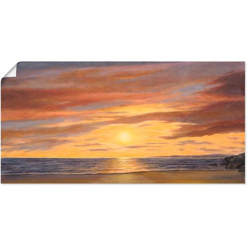4055327297479 - Wandbild ARTLAND Sonne am Strand Bilder Gr B H 100 cm x 50 cm Poster Strand 1 St braun Bild Leinwandbild Kunstdrucke Bilder als Alubild Leinwandbild Wandaufkleber oder Poster in versch Größen