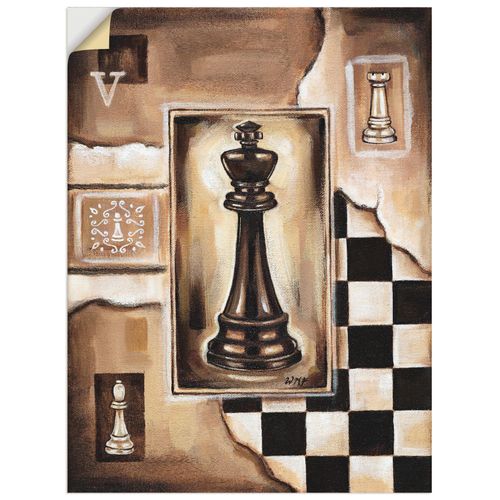 4062144400821 - Wandbild ARTLAND Schach König Bilder Gr B H 30 cm x 40 cm Wandaufkleber - Vinyl Schach Hochformat 1 St braun Bild Poster Bilder als Leinwandbild Wandaufkleber oder in versch Größen