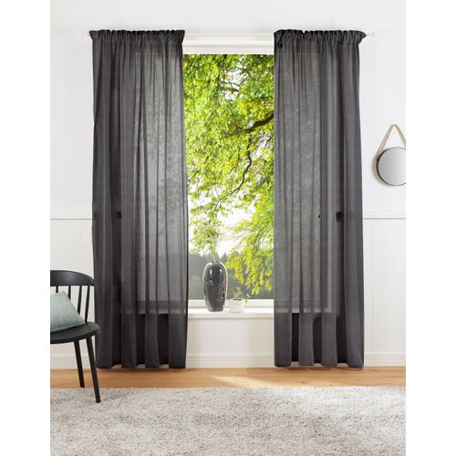 4004567282400 - Vorhang LEGER HOME BY LENA GERCKE Lanea Gardinen Gr 225 cm Multifunktionsband 135 cm grau (anthrazit) Esszimmergardinen