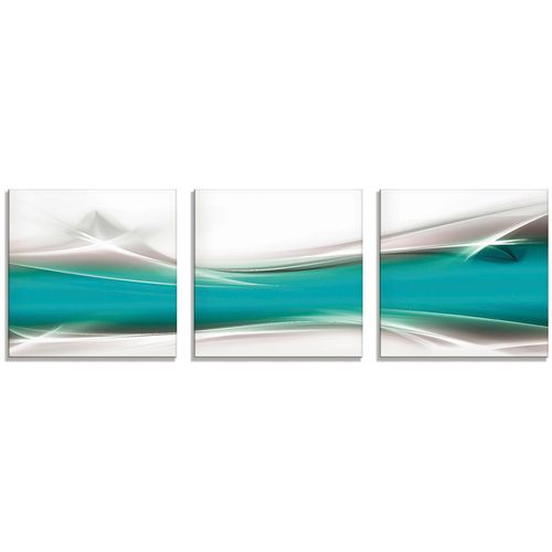 4058661061775 - Glasbild ARTLAND Kreatives Element blau Bilder B H 30cm x 30cm Glasbild Gegenstandslos 3 St Glas in verschiedenen Größen B30cm H30cm