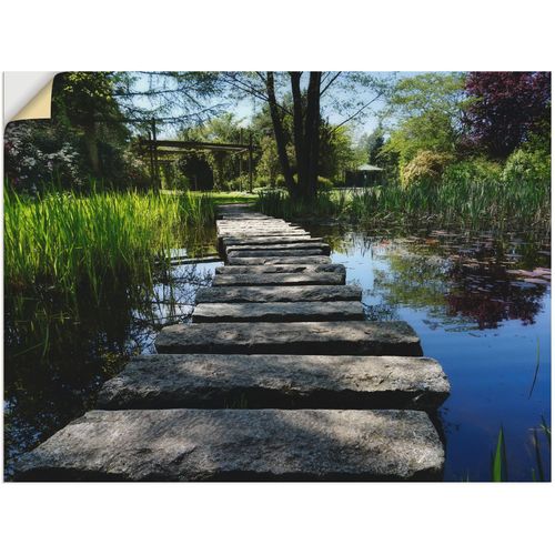 4057738813354 - Wandbild ARTLAND Weg am Teich Bilder Gr B H 40 cm x 30 cm Wandaufkleber - Vinyl Gewässer 1 St grün Bild Kunstdruck Leinwandbild Kunstdrucke Bilder als Leinwandbild Wandaufkleber oder Poster in versch Größen
