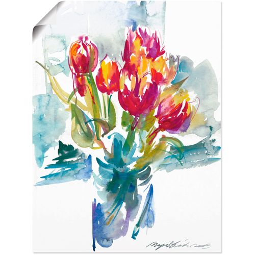 4055327285490 - Wandbild ARTLAND Blumenstrauß I Bilder Gr B H 60 cm x 80 cm Poster Blumen 1 St bunt Bild Poster Bilder als Alubild Leinwandbild Wandaufkleber oder in versch Größen