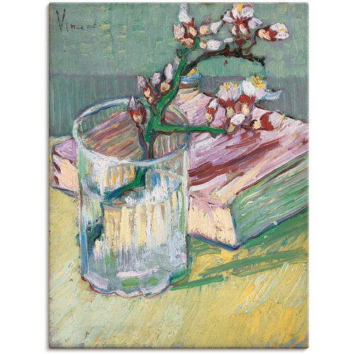 4055327117111 - Wandbild ARTLAND Stillleben mit blühendem Mandelzweig Bilder Gr B H 30 cm x 40 cm Leinwandbild Arrangements 1 St bunt Bild Poster Bilder als Leinwandbild Wandaufkleber oder in versch Größen