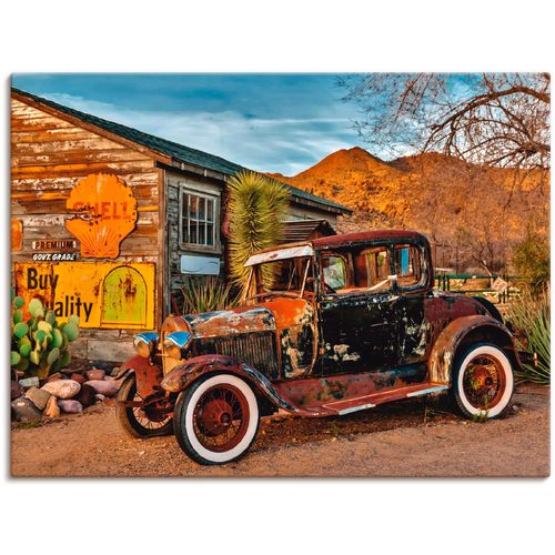 4055327260787 - Wandbild ARTLAND Oldtimer Route 66 Hackberry Bilder Gr B H 80 cm x 60 cm Leinwandbild Auto 1 St braun Bild Kunstdruck Kunstdrucke Bilder als Leinwandbild Wandaufkleber oder Poster in versch Größen