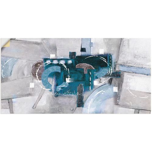4062144599501 - Wandbild ARTLAND Abstrakte blaue Kreise Bilder Gr B H 60 cm x 30 cm Wandaufkleber - Vinyl Gegenstandslos Querformat 1 St blau Kunstdrucke als Alubild Leinwandbild Wandaufkleber oder Poster in versch Größen