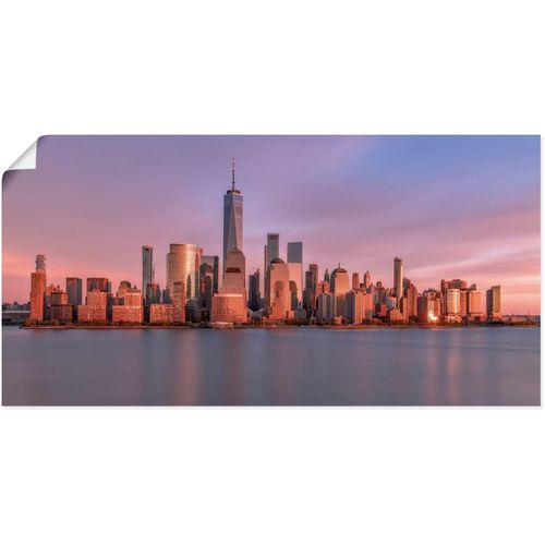 4062144640333 - Wandbild ARTLAND New York City Bilder Gr B H 100 cm x 50 cm Poster New York Querformat 1 St pink Kunstdrucke als Alubild Leinwandbild Wandaufkleber oder Poster in versch Größen