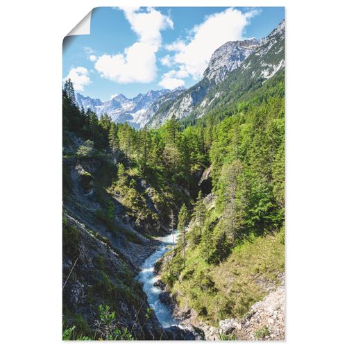 4059745556705 - Wandbild ARTLAND Fluss schlängelt sich durch Tal Bilder Gr B H 40 cm x 60 cm Poster Berge Hochformat 1 St grün Bild Poster Bilder als Alubild Leinwandbild Wandaufkleber oder in versch Größen