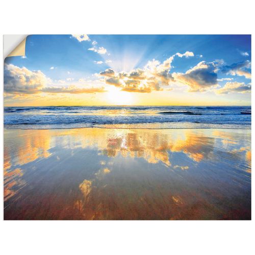 4057738286516 - Wandbild ARTLAND Sonnenaufgang über dem Ozean Bilder Gr B H 60 cm x 45 cm Wandaufkleber - Vinyl Himmel Querformat 1 St blau Bild Poster Bilder als Alubild Leinwandbild Wandaufkleber oder in versch Größen