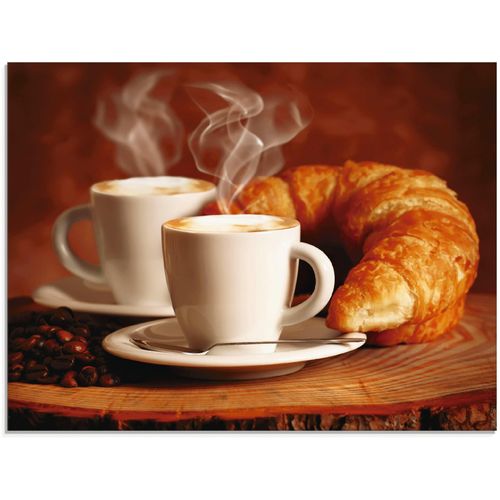 4058661618269 - Glasbild ARTLAND Dampfender Cappuccino und Croissant Bilder Gr B H 80 cm x 60 cm Glasbild Getränke 1 St braun Glasbilder in verschiedenen Größen 4058661618269 - Glasbild ARTLAND Dampfender Cappuccino und Croissant Bilder Gr B H 80 cm x 60 cm Glasbild Getränke 1 St braun Glasbilder in verschiedenen Größen