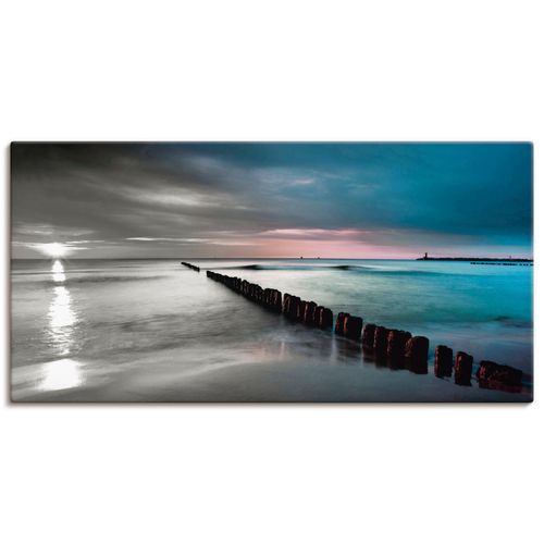 4055327787246 - Wandbild ARTLAND Ostsee mit Sonnenaufgang s w Bilder Gr B H 60 cm x 30 cm Leinwandbild Gewässer Querformat 1 St blau Bild Leinwandbild Kunstdrucke Bilder als Leinwandbild Wandaufkleber oder Poster in versch Größen