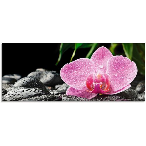 4055327042741 - Glasbild ARTLAND Rosa Orchidee auf schwarzen Zen Steinen Bilder Gr B H 125 cm x 50 cm Glasbild Blumen 1 St pink Glasbilder in verschiedenen Größen 4055327042741 - Glasbild ARTLAND Rosa Orchidee auf schwarzen Zen Steinen Bilder Gr B H 125 cm x 50 cm Glasbild Blumen 1 St pink Glasbilder in verschiedenen Größen