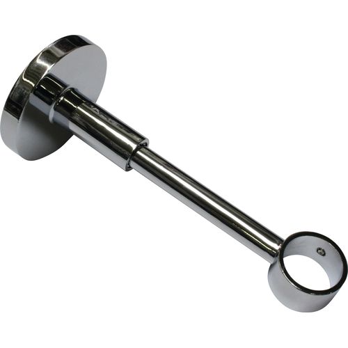 4003018272496 - Träger Wandträger geschlossen für Gardinenstange Gardinenstangenhalterungen Gr Länge 12 cm grau (chromfarben) Gardinenstangenhalter Serie Einzelprogramm Chicago Ø 20 mm