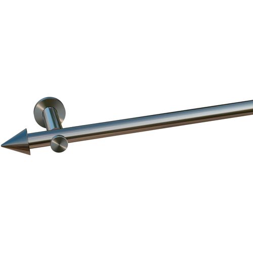 4042627327531 - Gardinenstange INDEKO Calais Gardinenstangen Gr L 180 cm Ø 20 mm 1 läufig silberfarben (edelstahlfarben) Gardinenstangen nach Maß Komplett-Set inkl Montagematerial
