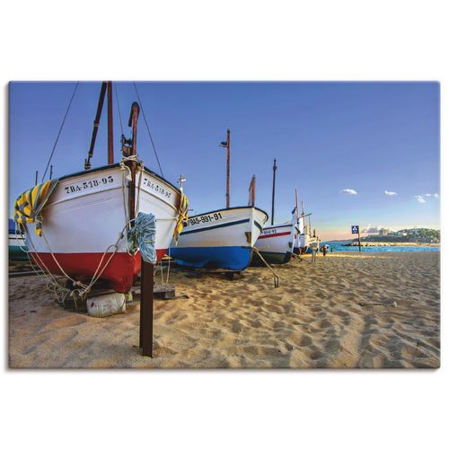 4059745866750 - Wandbild ARTLAND Fischerboote am Strand Bilder Gr B H 30 cm x 20 cm Leinwandbild Strand Querformat 1 St blau Bild Poster Bilder als Alubild Leinwandbild Wandaufkleber oder in versch Größen