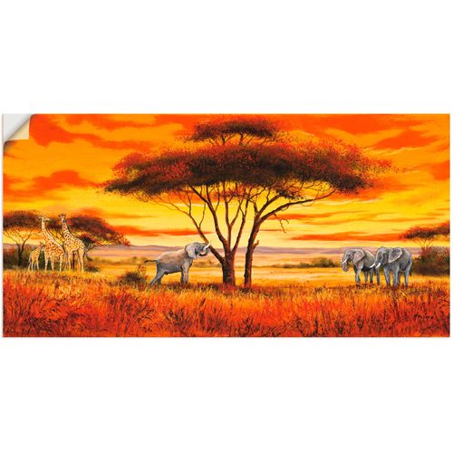 4057738249863 - Wandbild ARTLAND Afrikanische Landschaft II Bilder Gr B H 60 cm x 30 cm Wandaufkleber - Vinyl Afrika 1 St braun Bild Metallbild Metallbilder Bilder als Alubild Leinwandbild Wandaufkleber oder Poster in versch Größen