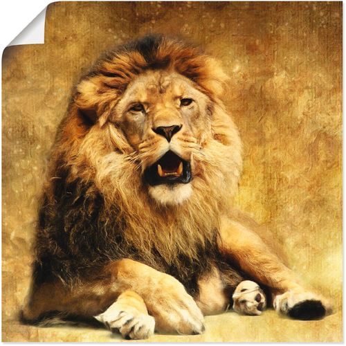 4055327505796 - Wandbild ARTLAND Der König - Löwe Bilder Gr B H 50 cm x 50 cm Poster Wildtiere 1 St braun Kunstdrucke Bilder als Leinwandbild Wandaufkleber oder Poster in versch Größen