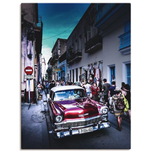 4059745810319 - Wandbild ARTLAND Leben in Havanna Bilder Gr B H 45 cm x 60 cm Leinwandbild Auto Hochformat 1 St bunt Bild Poster Bilder als Alubild Leinwandbild Wandaufkleber oder in versch Größen
