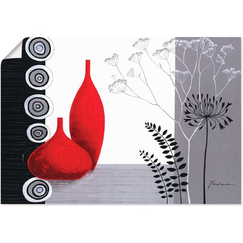 4055327299817 - Wandbild ARTLAND Rote Vasen Bilder Gr B H 70 cm x 50 cm Poster Vasen & Töpfe 1 St grau Bild Poster Bilder als Alubild Leinwandbild Wandaufkleber oder in versch Größen