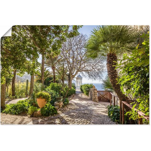 4062144744567 - Wandbild ARTLAND Garten Son Marroig bei Deià Mallorca Bilder Gr B H 90 cm x 60 cm Poster Gartenbilder Querformat 1 St grün Kunstdrucke als Alubild Leinwandbild Wandaufkleber oder Poster in versch Größen