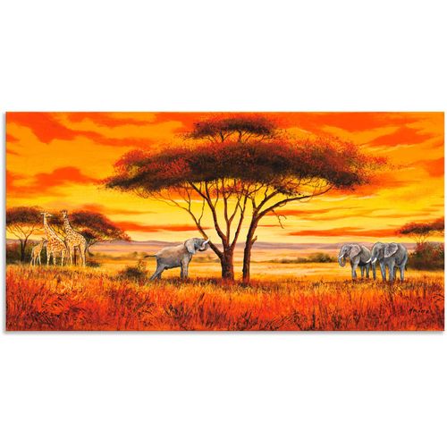 4057738423768 - Wandbild ARTLAND Afrikanische Landschaft II Bilder Gr B H 100 cm x 50 cm Alu-Dibond-Druck Afrika 1 St braun Bild Metallbild Metallbilder Bilder als Alubild Leinwandbild Wandaufkleber oder Poster in versch Größen