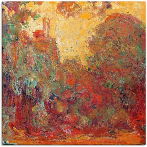 4055327651035 - Wandbild ARTLAND Das Haus in Giverny Komposition rot Bilder Gr B H 50 cm x 50 cm Leinwandbild Gegenstandslos 1 St rot Bild Poster Bilder als Leinwandbild Wandaufkleber oder in versch Größen