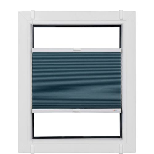 4001442957484 - Wabenplissee Budget Wabe Verdunklung Plissees Gr 100 cm zweiseitig verschiebbar 120 cm blau (blau weiß) Kinder Kinderzimmer-Plissees Klemmfix glatt