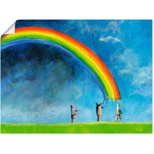 4055327386715 - Wandbild ARTLAND Regenbogen malen Bilder Gr B H 60 cm x 45 cm Poster Gruppen & Familien 1 St blau Bild Kunstdruck Kunstdrucke Bilder als Leinwandbild Wandaufkleber oder Poster in versch Größen