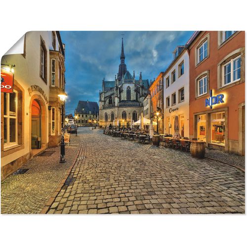 4057738105138 - Wandbild ARTLAND Osnabrück Blick auf die Marienkirche Bilder Gr B H 40 cm x 30 cm Poster Deutschland 1 St goldfarben Bild Kunstdruck Kunstdrucke Bilder als Leinwandbild Wandaufkleber oder Poster in versch Größen